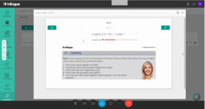 inlingua Virtual Classroom_Main viewing panel with listening exercise