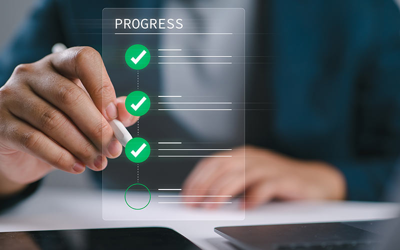 Progress tracking as part of a corporate language training program