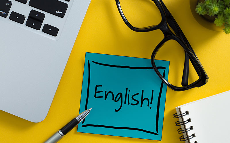 Study materials for an English language placement test before starting a language course