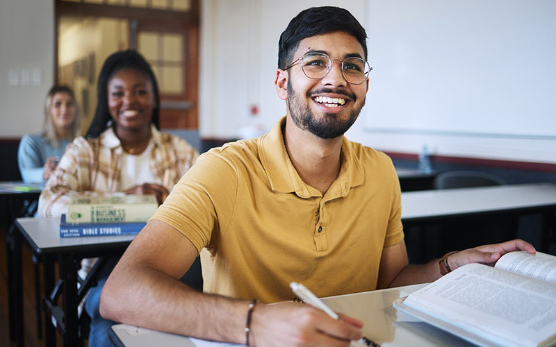 Learner building language skills and confidence in an interactive classroom setting
